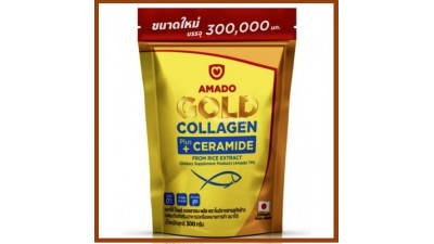 Морской коллаген AMADO Gold с керамидами - пакет 300 гр