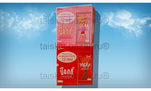Тайские сладкие палочки Pocky - коробка из 12 мини упаковок
