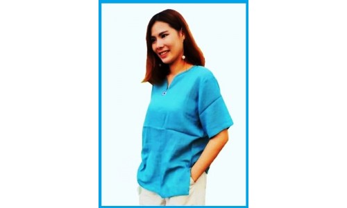 Женская блузка - марлевка с коротким рукавом из Тайланда